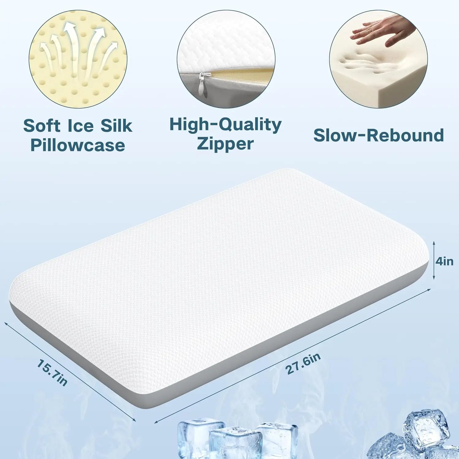 כרית ויסקו אורתופדית עם ג'ל קירור – שינה קרירה, תמיכה מושלמת והתחדשות בכל לילה