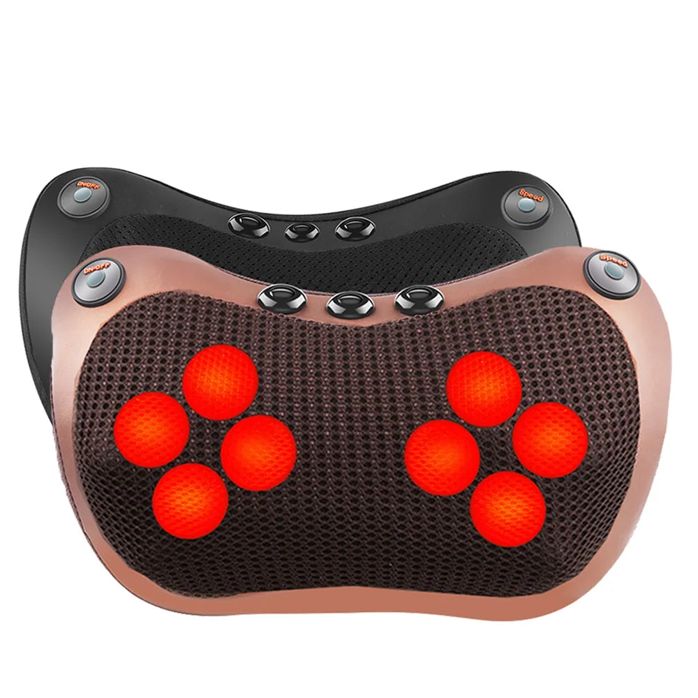 כרית מסאז' שיאצו חשמלית – עיסוי עמוק לצוואר, גב ורגליים עם 3 מהירויות להרפיה מושלמת