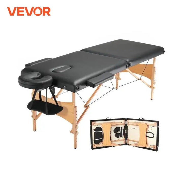 שולחן מסאג' נייד VEVOR, מתקפל, קל משקל, מתכוונן, מיטת קעקועים למרכז המסאג', ספא, מרפאה ביתית ויופי