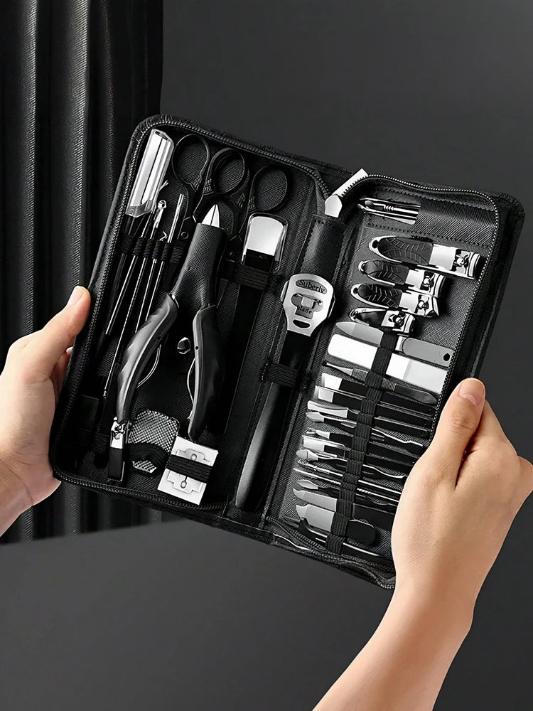 ערכת מניקור ופדיקור יוקרתית – טיפוח ציפורניים מקצועי מנירוסטה עמידה