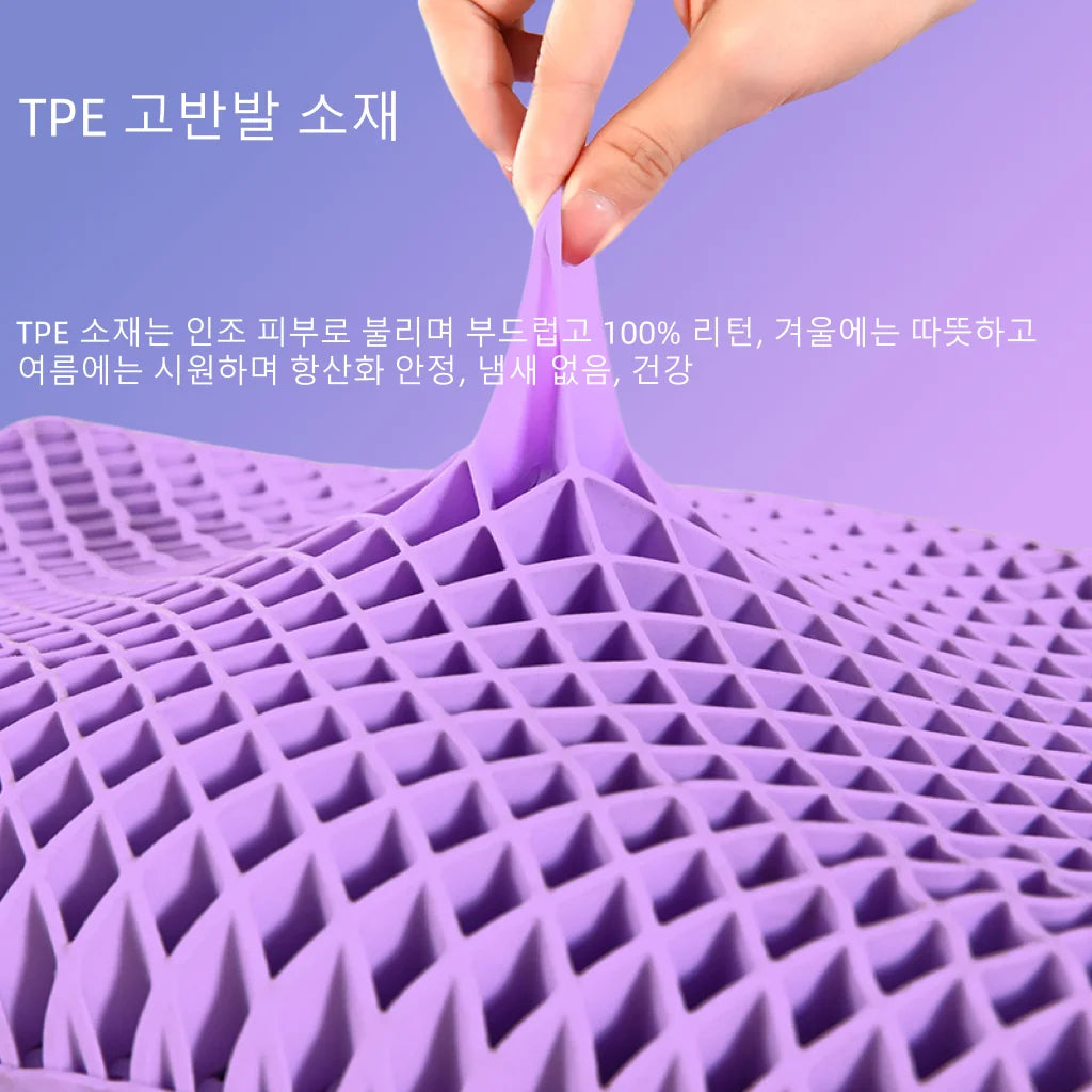 כרית פקטין נושמת עם שכבת אוויר, כרית TPE שניתן לשטוף במים, ללא לחץ, כרית צוואר צוואר לטקס למבוגרים יחידה